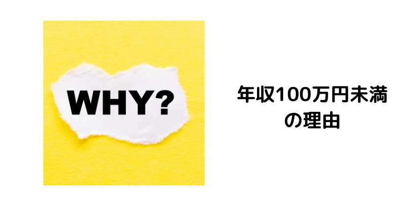 年収100万円未満の理由