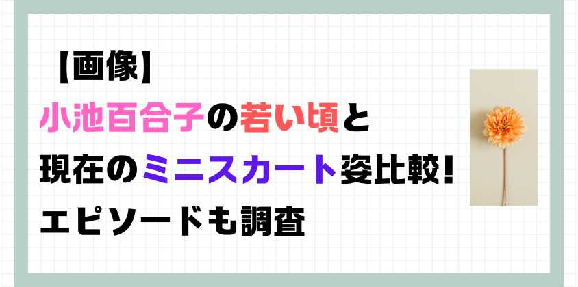 【画像】小池百合子の若い頃と現在のミニスカート姿比較！エピソードも調査