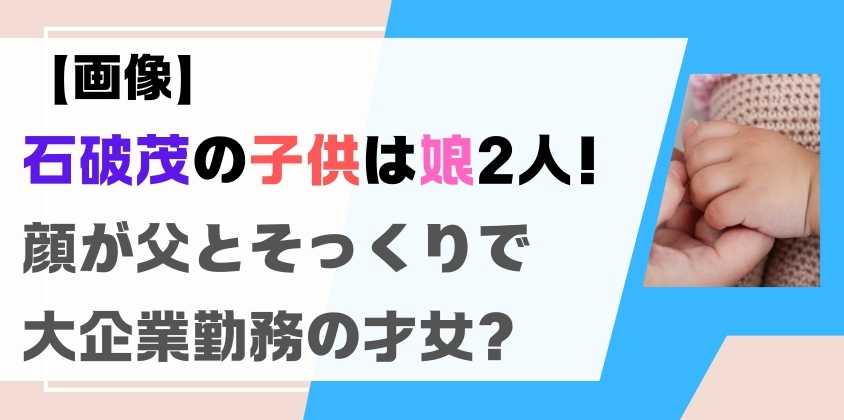 【画像】石破茂の子供は娘2人！顔が父とそっくりで大企業勤務の才女？